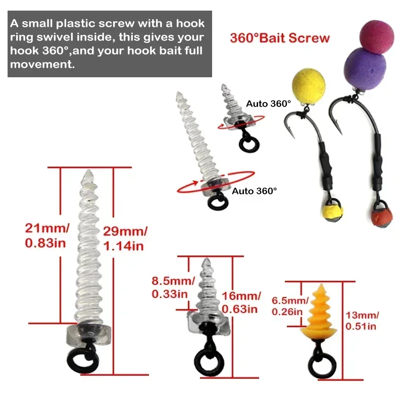 Carp Bait Screws With Ring Mirco Swivel Carp Bait For Carp Ronnie Rig Zig Chod Boilies Screws Carp Hiar Rig Terminal Tackle 4
