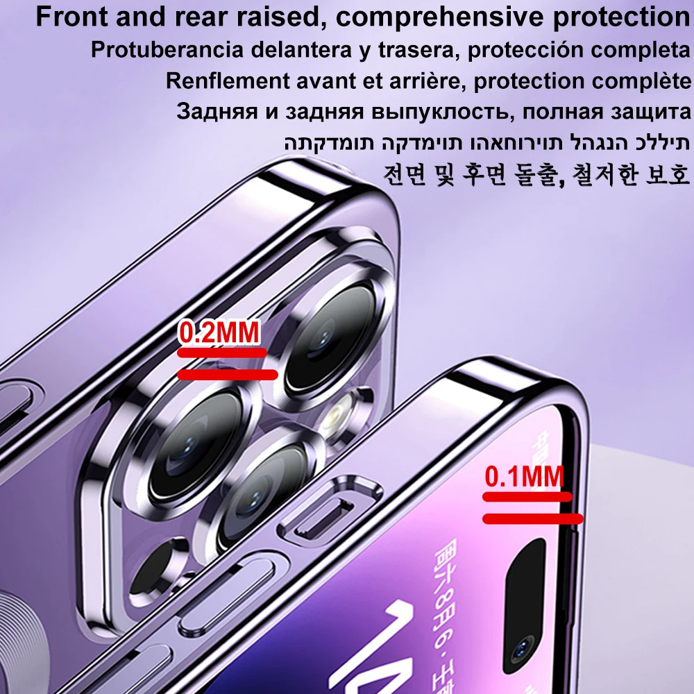  ǰ  ݽǸ For Magsafe ̽  11 12 14 ÷ 13 Pro Max  Ƽ Plus Iphone Cases 4K  ü ī޶  ȣ  ڱ 