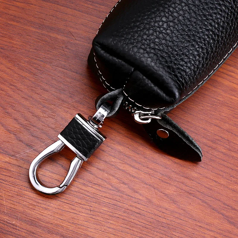 Genuine Leather Keychain Men Women Key Holder Organizer Pouch Cow Split Car Long Key Bag Housekeeper Case wallet key case,key holder,key organizer,key purse