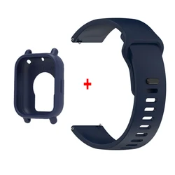 Silicone TPU Case and Band Set for Sports Wristbands and Watches (Deep Blue)