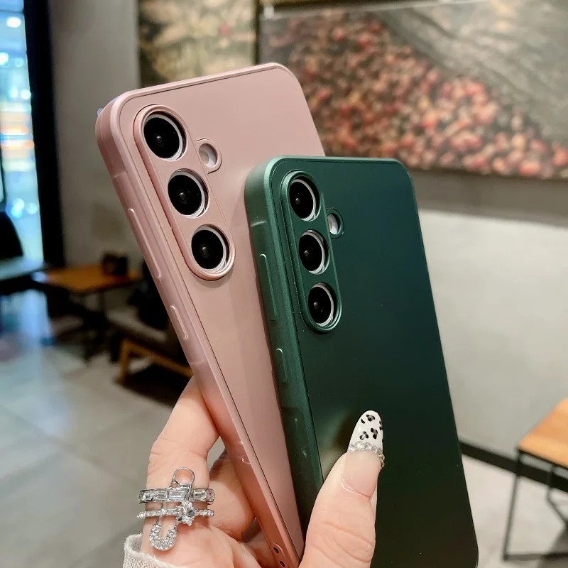 Elegant Matte Glass Luxury Plating Phone Case Cover