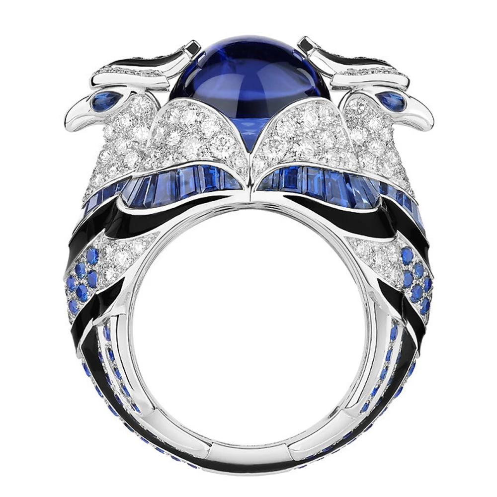High Quality 925 Sterling Silver Eagle Bird-Shaped Ring With
