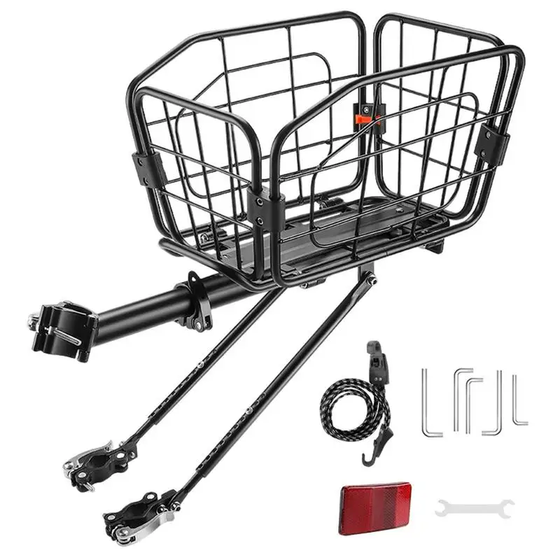 

Aluminum Bike Basket 20L Aluminum Alloy MTX Rear Baskets Multifunctional Large Capacity High Strength Rear Bicycle Baskets