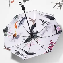 

NEW Sunny Umbrella Female Chinese Folding Umbrella Sunscreen Triple Folding Umbrella UV Protection Male Dual-use Parasol Studen