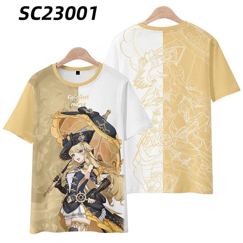 Genshin Impact Ship 3D printing around neck kimono t-shirt,short sleeve,Streetwear popular game,summer fashion