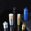 1 pc Metal Cigarette Case with Keychain Portable Mini Waterproof Cigarette Box for Outdoor Travel Silver Tobacco Case 1