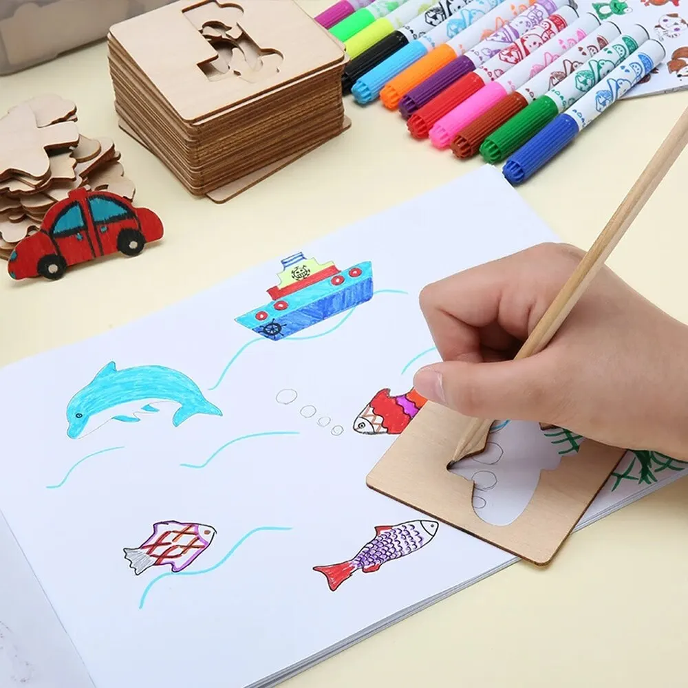 Montessori Drawing Toys Animal Car Diy Painting Template Stencils Art Craft  Learning Toys Educational Toy For Gift - Temu Switzerland