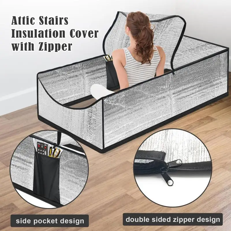 Waterproof Attic Tent Insulation Cover With Attic Stairway Insulation Aluminum Foil 54x25x11 Inch Foldable Dust Cover