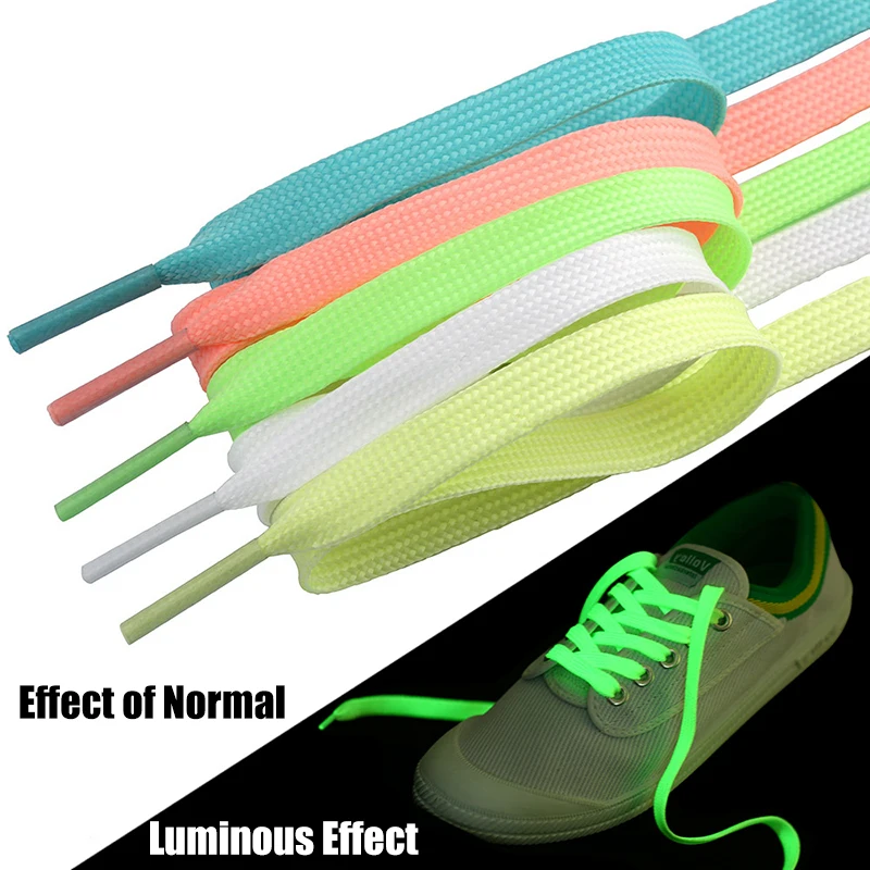 Luminous Shoelaces Flat Suitable For All Shoes Fluorescent laces Party Get together Night run Unisex Shoelace 1 Pair
