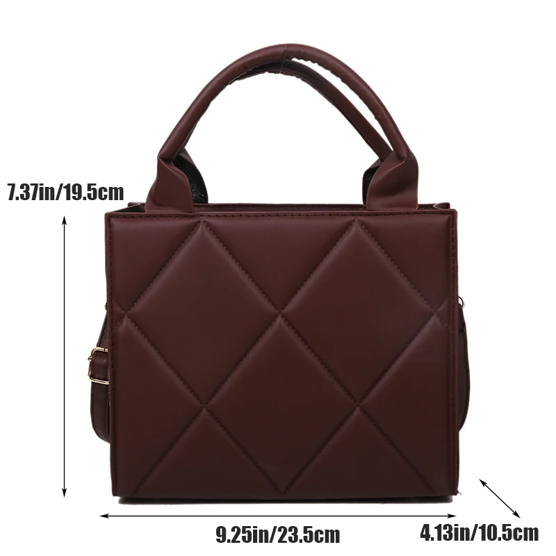 Vintage Women's Bag Leather Square Shoulder Bag Large Capacity Tote Handbag For Women Shopping Bag Commuting