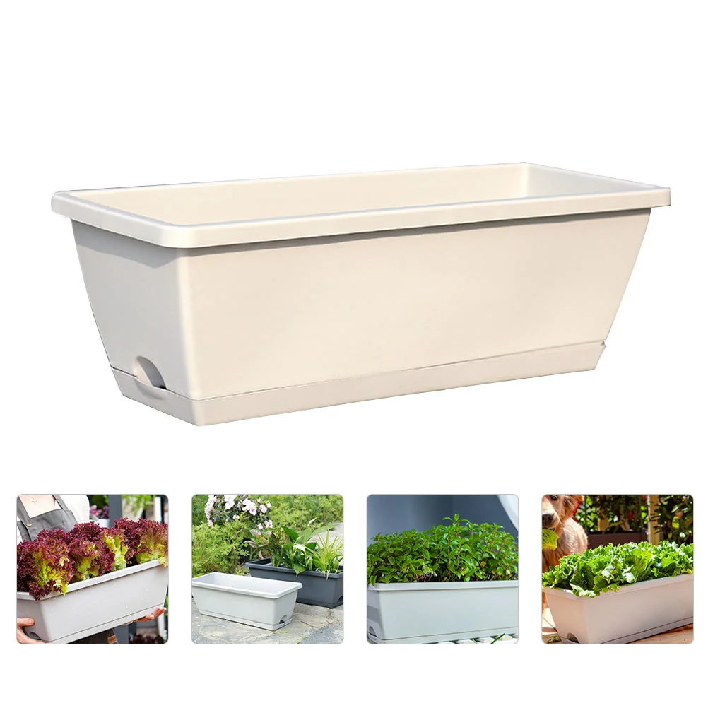 

Plant Pots Plastic Vegetable Rectangular Planting Plants Garden Railing Nursery Flower Breathable Resin Basin