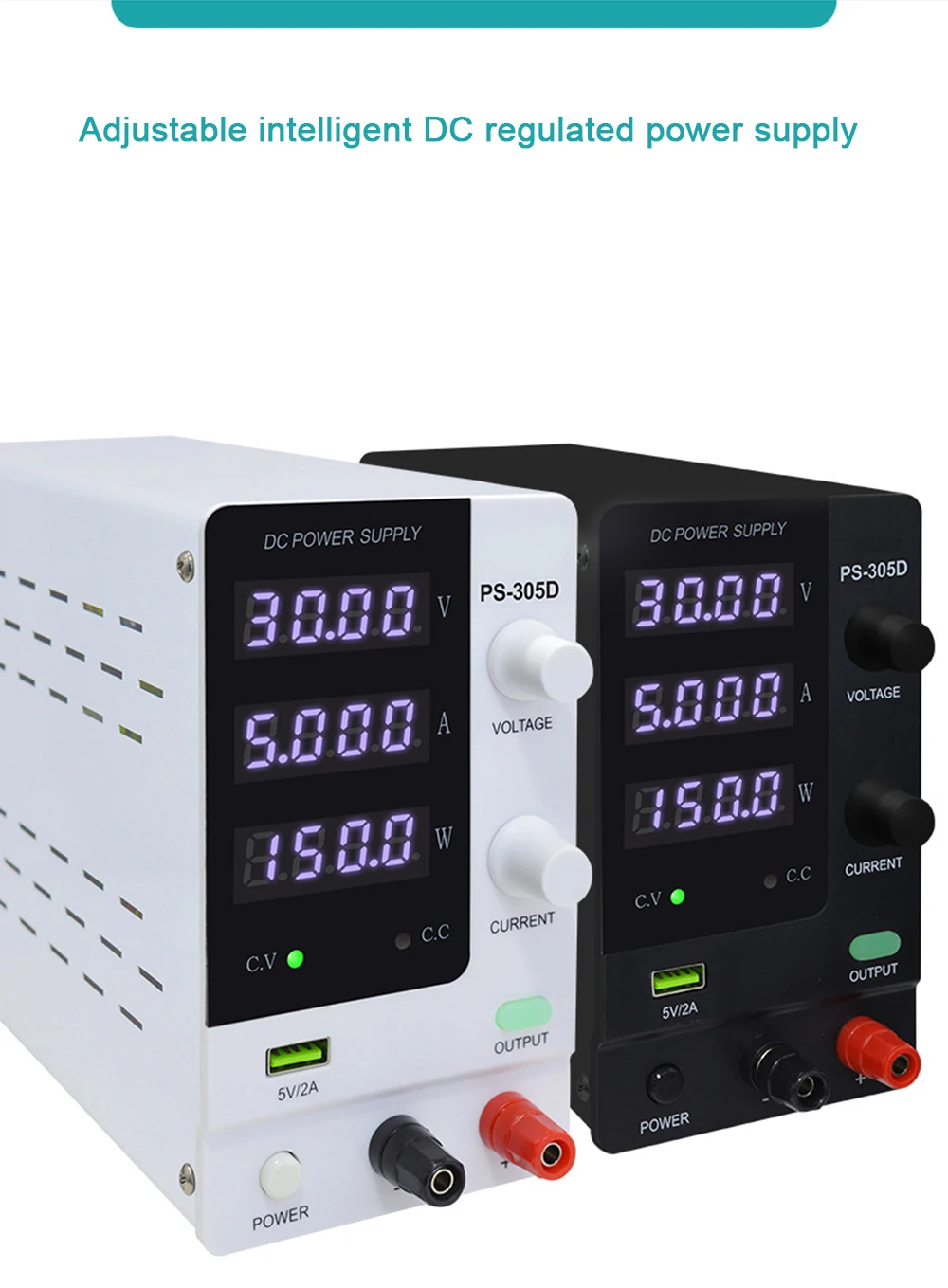 Description Picture 3 of itemUSB DC Regulated Laboratory Power Supply Adjustable 30V 5A Voltage Regulator Stabilizer Switch Bench Power Source ON/OFF