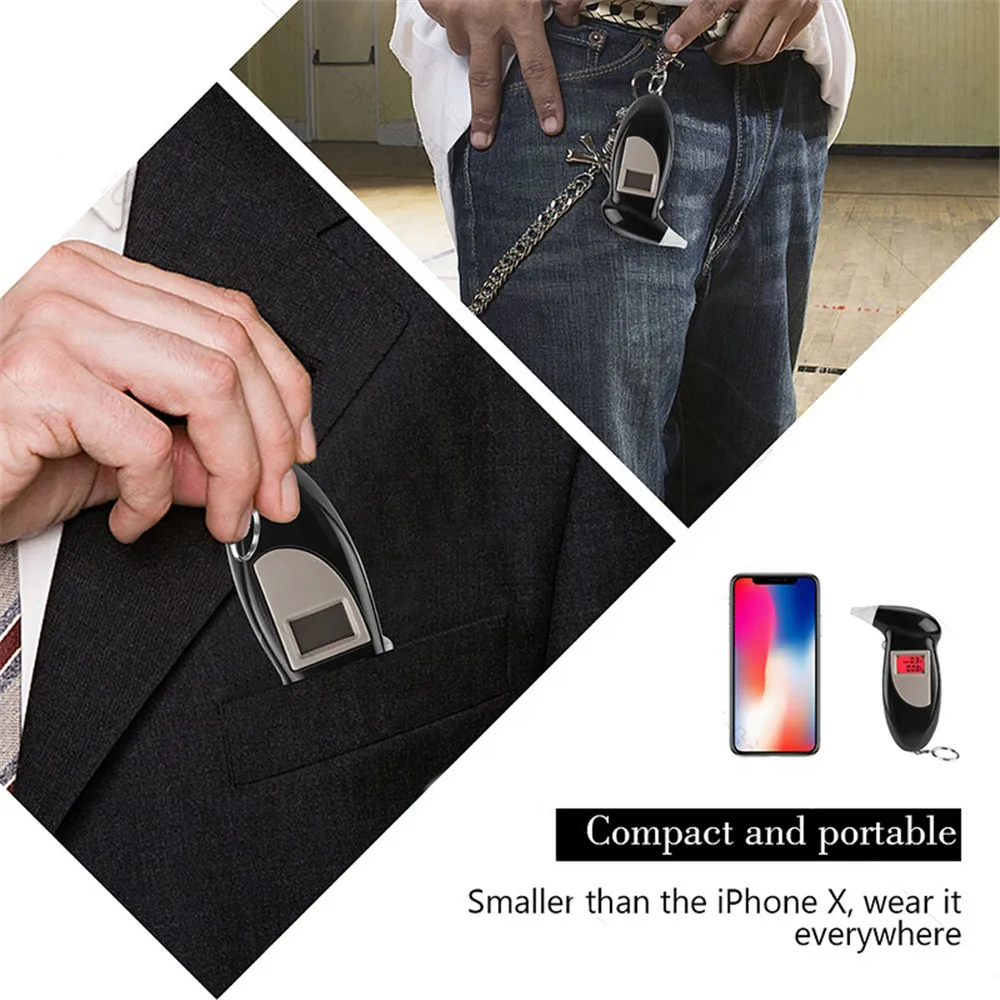 Handheld Digital Alcohol Tester with Backlight Breathalyser Alcohol Analyzer Lcd Detector Digital Backlight Test