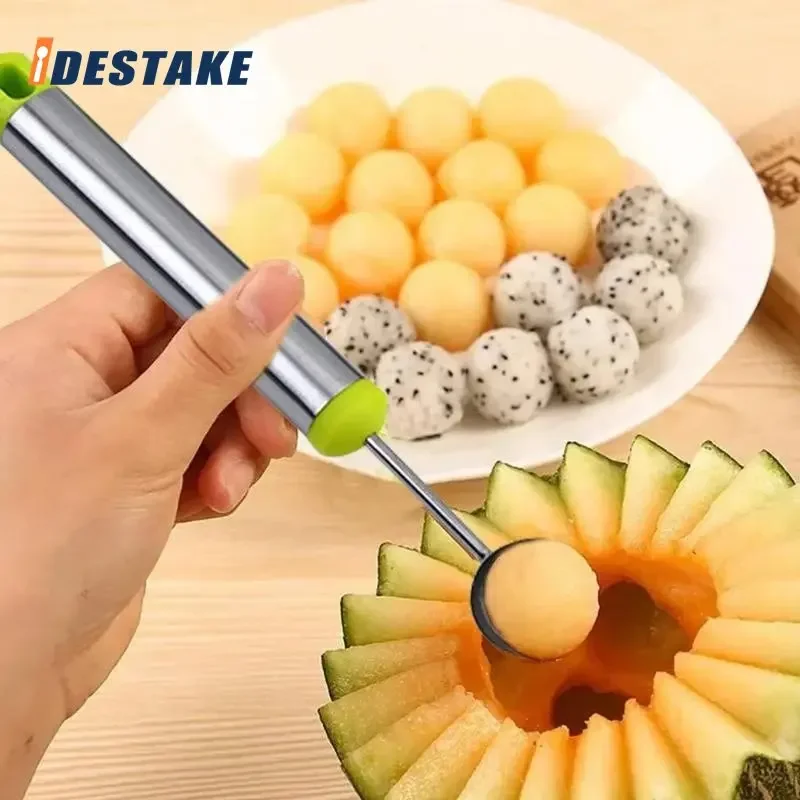 Melon Watermelon Ball Scoop Fruit Spoon Ice Cream Sorbet Stainless Steel Cooking Tool Fruit Plate Tool melon scoop melon baller