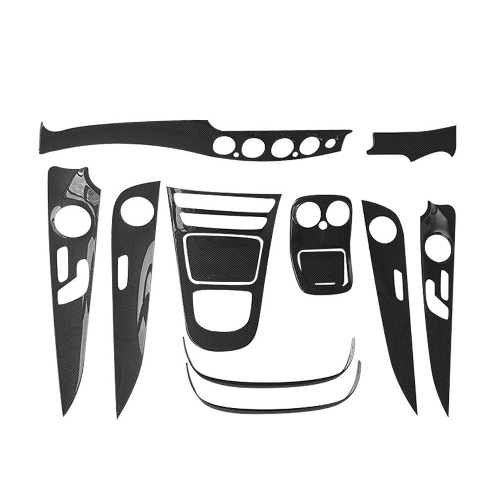 

Аксессуары для салона из натурального сухого углерода, центральная консоль, Отделка приборной панели, дверные панели для Mercedes W213 E250 E350 2018-2023