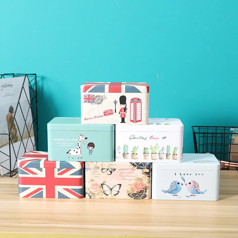 Color Pencil Box Desktop Creative Single Double Layer Tinplate Stationery Box Sundry Stationery Finishing Iron Boxs