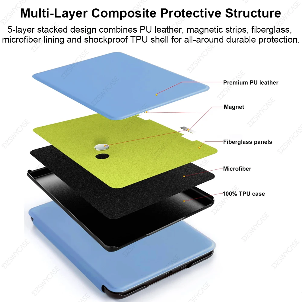 Sleek Magnetic PU Leather Ebook Cover, 6-Inch