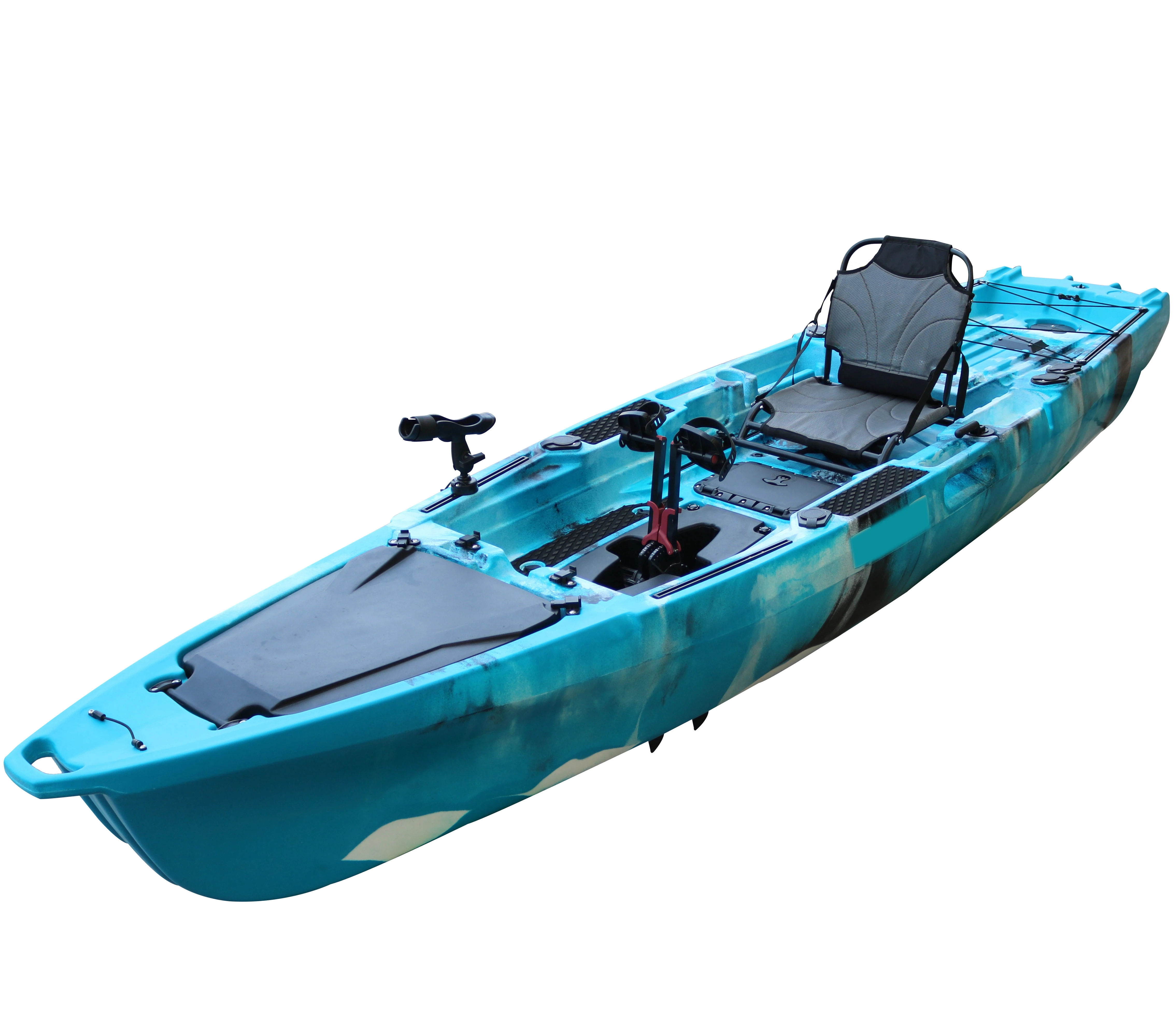 10FT 1 Person Plastic Pedal Drive Canoe/Kayak Fishing Boat - China