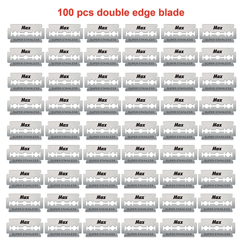 디스플레이 카드 100개 독일산 스테인리스 스틸 양날 면도날 플래티넘 코팅 안전 면도날 일회용 면도날