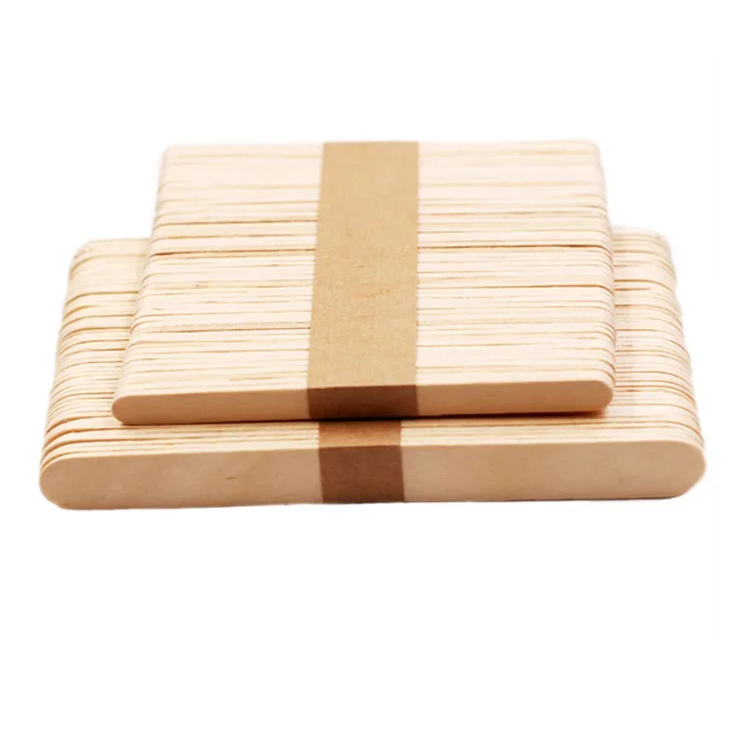 Ice Cream Sticks 50pcs Colorful Wooden Popsicle Sticks Natural Wood Hand Crafts Art DIY Accessories