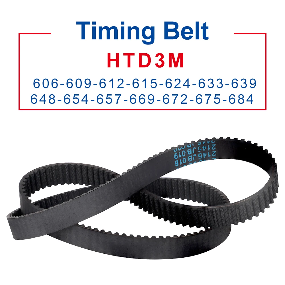 

TD3M Closed Loop Timing Belt Teeth Pitch 3mm Pulley Belt Length 606/609/612/615/624/633/639/648/654/657/669/672/675/684 mm