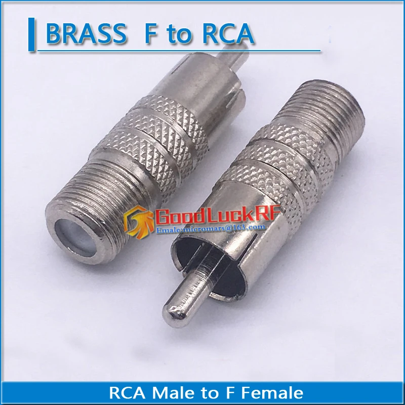 

RCA Male to F TV Female Nickel Plated Straight Coaxial RF Adapters Cable Coax Connector Socket