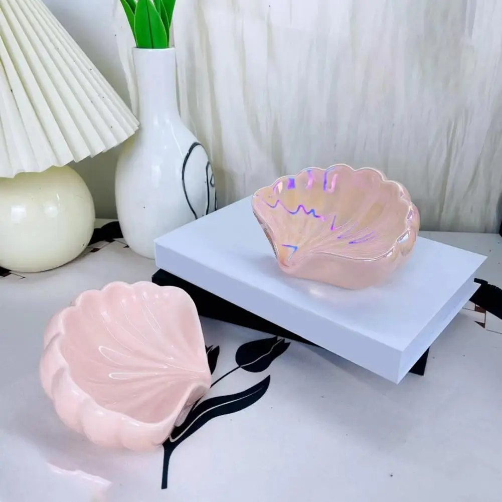 Description Picture 6 of itemCeramic Soap Holder Tray Self Draining Non-Slip Design Sea-Shell Cheese Shaple Multipurpose Storage Tray Bathroom Accessories