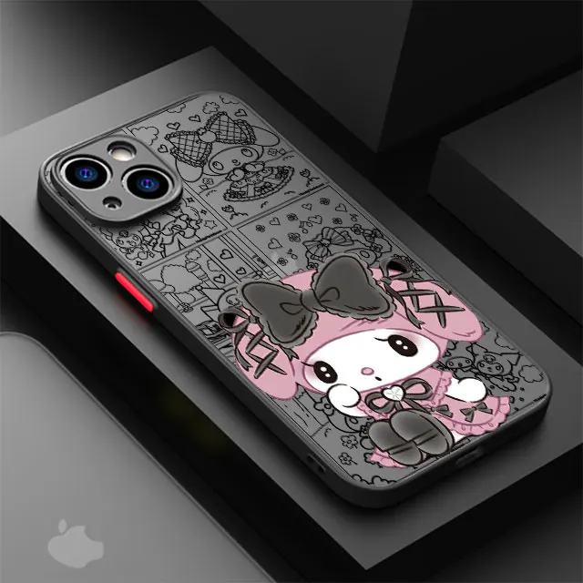 thumbnail image 1 of Funda mate de Hello Kitty Kuromi Melody para Apple iPhone, 15, 11, 14, 13, 12 Pro, 7, XR, X, XS, Max, 8 Plus, 6, 6S, SE, 2022, 15Pro, 1 of 5