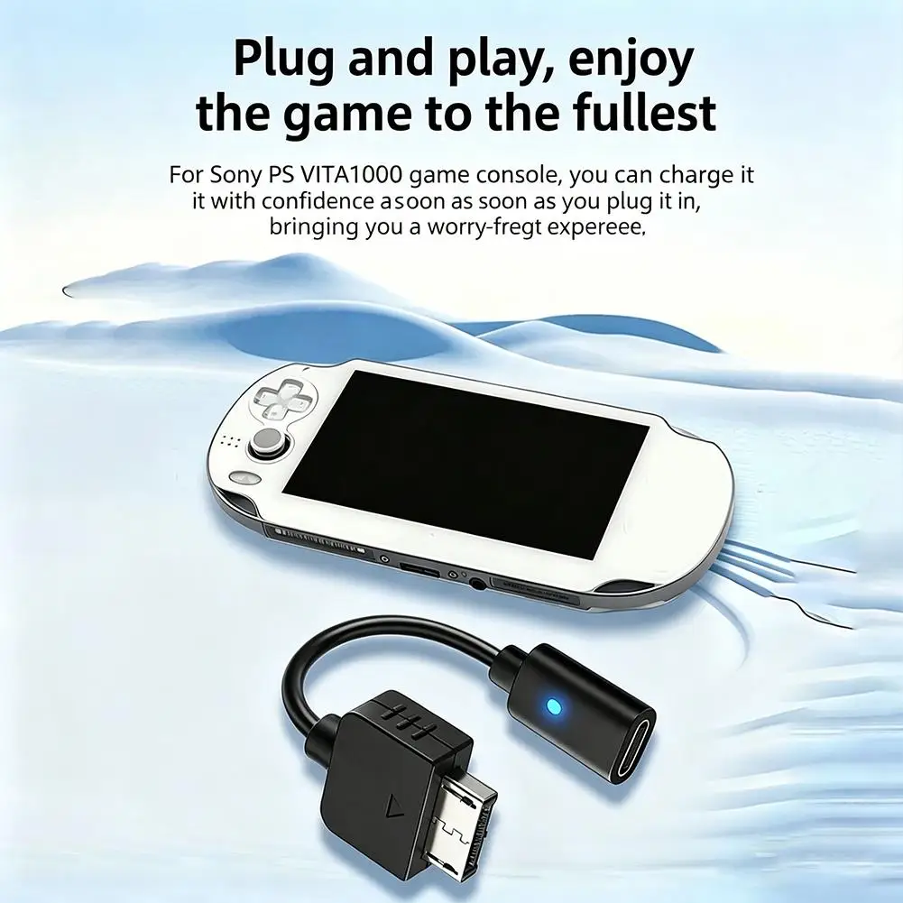 USB C-PS Vita 1000 충전 케이블 PlayStation Vita 1000 PCH-1000Console 전원 어댑터용 Type-C LED 표시기 변환기 코드