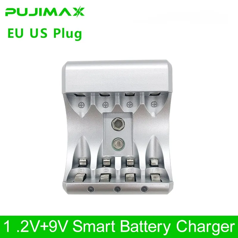 4 Slots Smart 9v Battery Charger Aaa AA NiMH NiCd Battery Adapter 1.2v AA AAA Rechargeable 9v Charger for 2A 3A