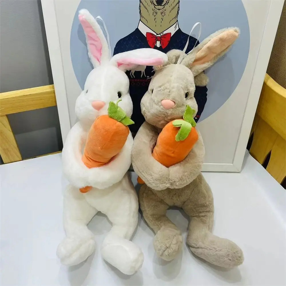 

Sitting Bunny Rabbit Plush Toys Christmas Gift Stuffed Animal Simulation Stuffed Rabbit Doll Hugging Carrot Sitting Kids Gift