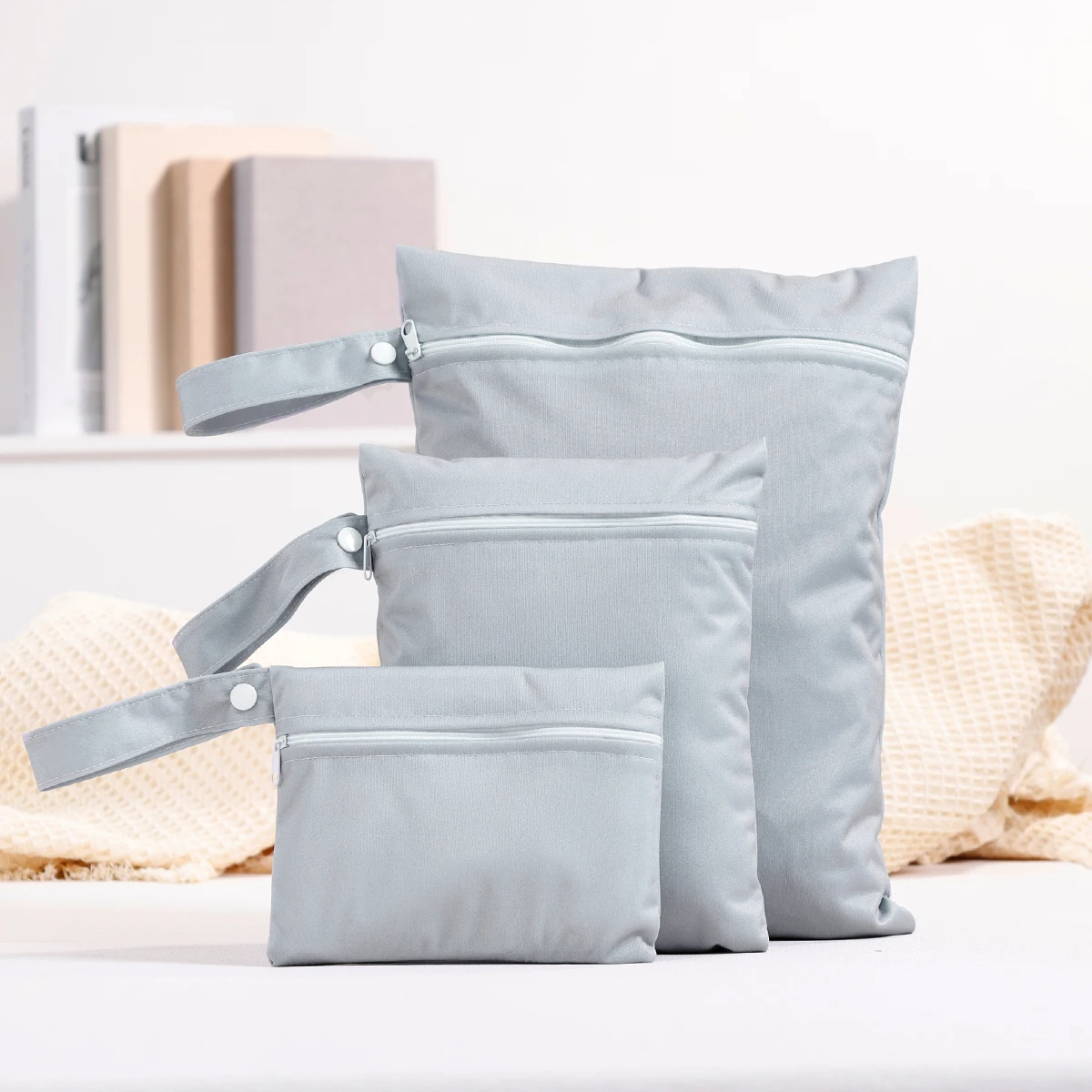 Elinfant Eco-Friendly Waterproof Wet & Dry Portable Diaper and Sanitary Storage Bag Set (3-Pack)