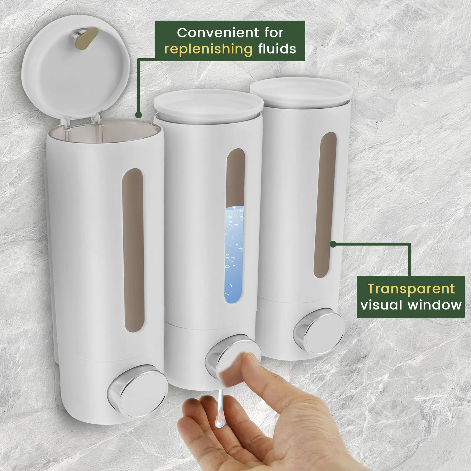 Wall Mounted ABS Bathroom Soap Dispenser