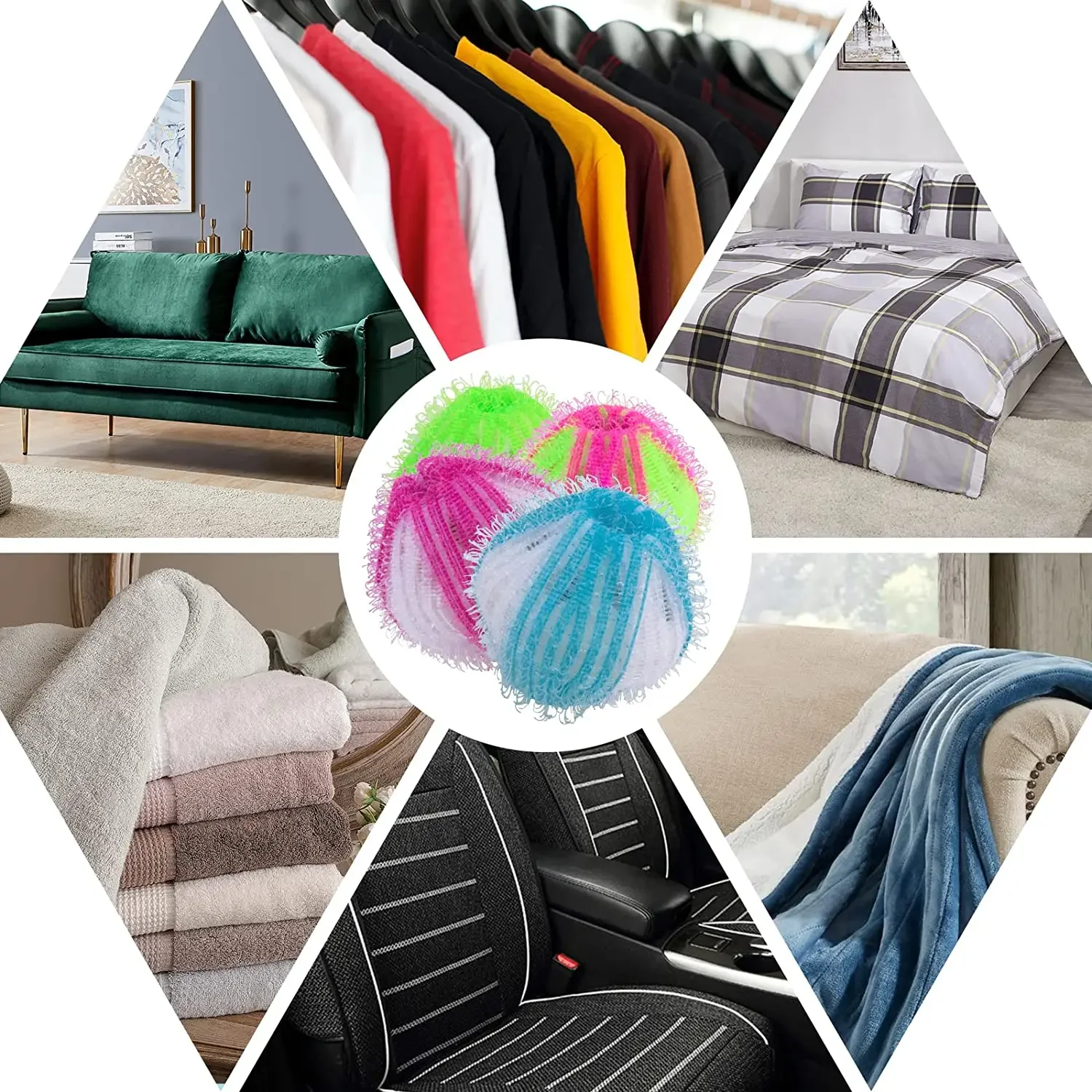 

10pcs Random Color Laundry Ball Hair Remover Magical Washing Machine Grabs Fuzz Hair Clothes Personal Care Cleaning Ball