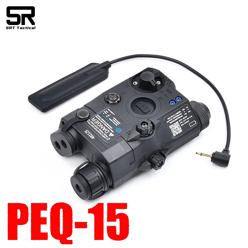 

WADSN Airsoft UHP PEQ-15 PEQ15 Tactical Red Green Blue Infrared Ray IR Laser Aiming Strobe Hunting Weapon Scout Light 20mm Rail