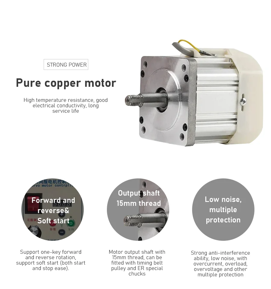 Permanent Magnet Servo Electric Control Kit Reducer Switching Brushless Motor fo