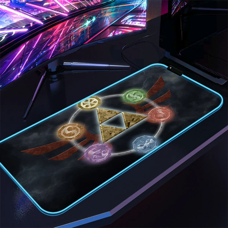 Zelda-Rgb ִϸ̼ 콺 е, Led Ʈ ũ Ʈ, Pc, ̸ ׼, Ű, Xxl,  , Ȯ ȣ 콺