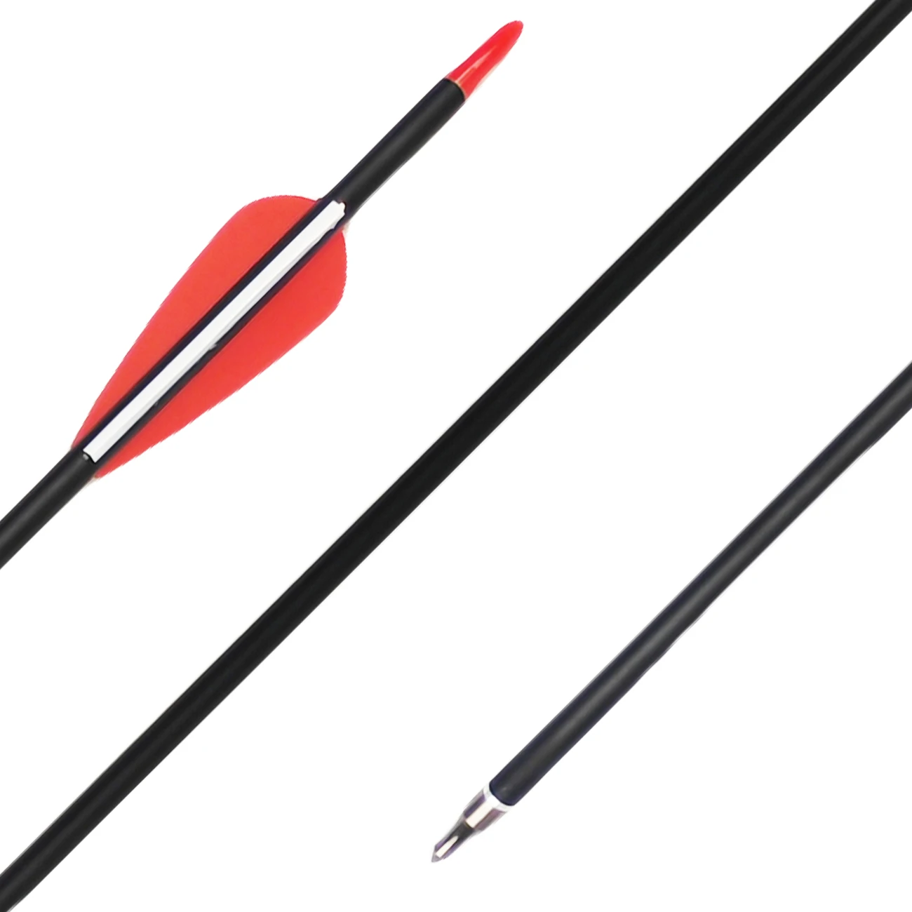 LAIXING 12PCS Carbon Arrow 30 Inch Carbon Arrows Replaceable Arrowhead for Compound/Recurve Bow Archery Hunting Targeting 4