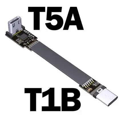Cabo de Extensão Plana de Velocidade Total Fita Fpv Usb 3.1 tipo c 90 Graus Ângulo Acima e Abaixo Usb-c Dados Gen2 10gbps - Imagem 5