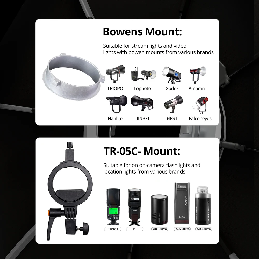 TRIOPO K3 Series Quick-Setup Octagon Softbox Bowens Mount for