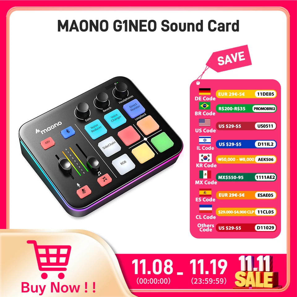 MAONO G1 NEO インターファズ デ オーディオ オーディオ ミキサー g1