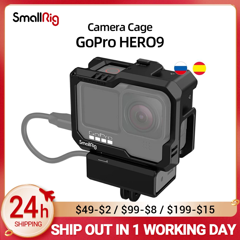 Gabbia Per Videocamera Full Action Nera Smallrig Per Gopro Hero9 /Gopro Hero10 3083