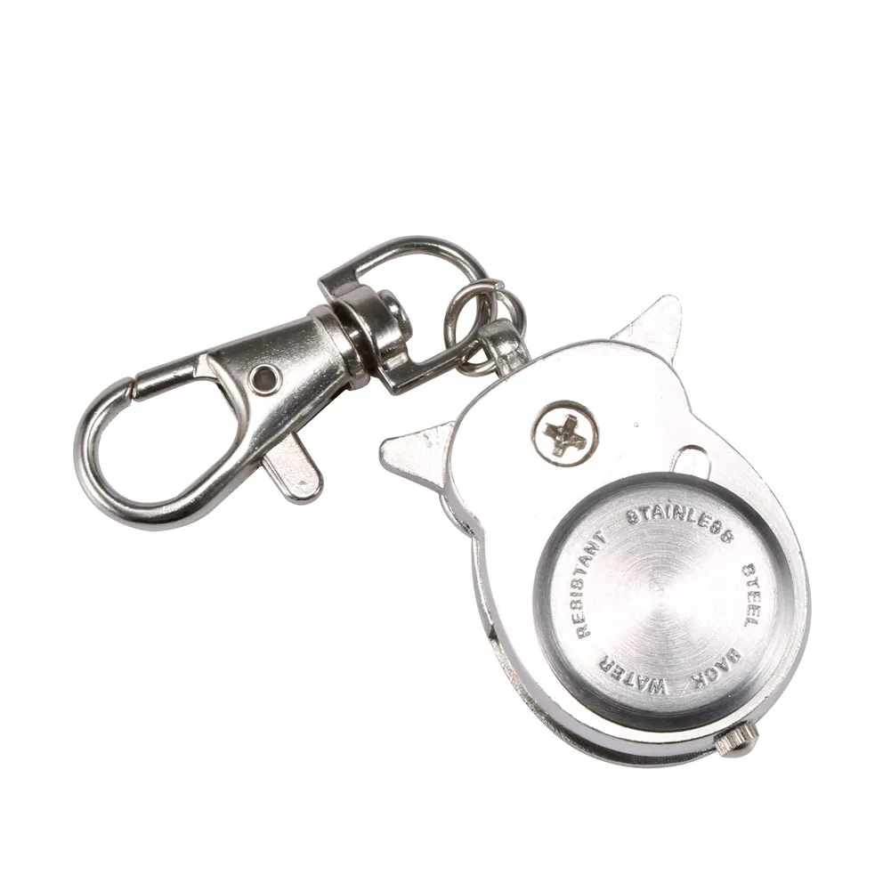 Pocket Watch Fashion Keychain Owl Shape Pocket Watch Unisex Vintage Alloy Keyring Clock Fob Watches Key Chain Bag Car Birthday Gifts 1/3/5pcs