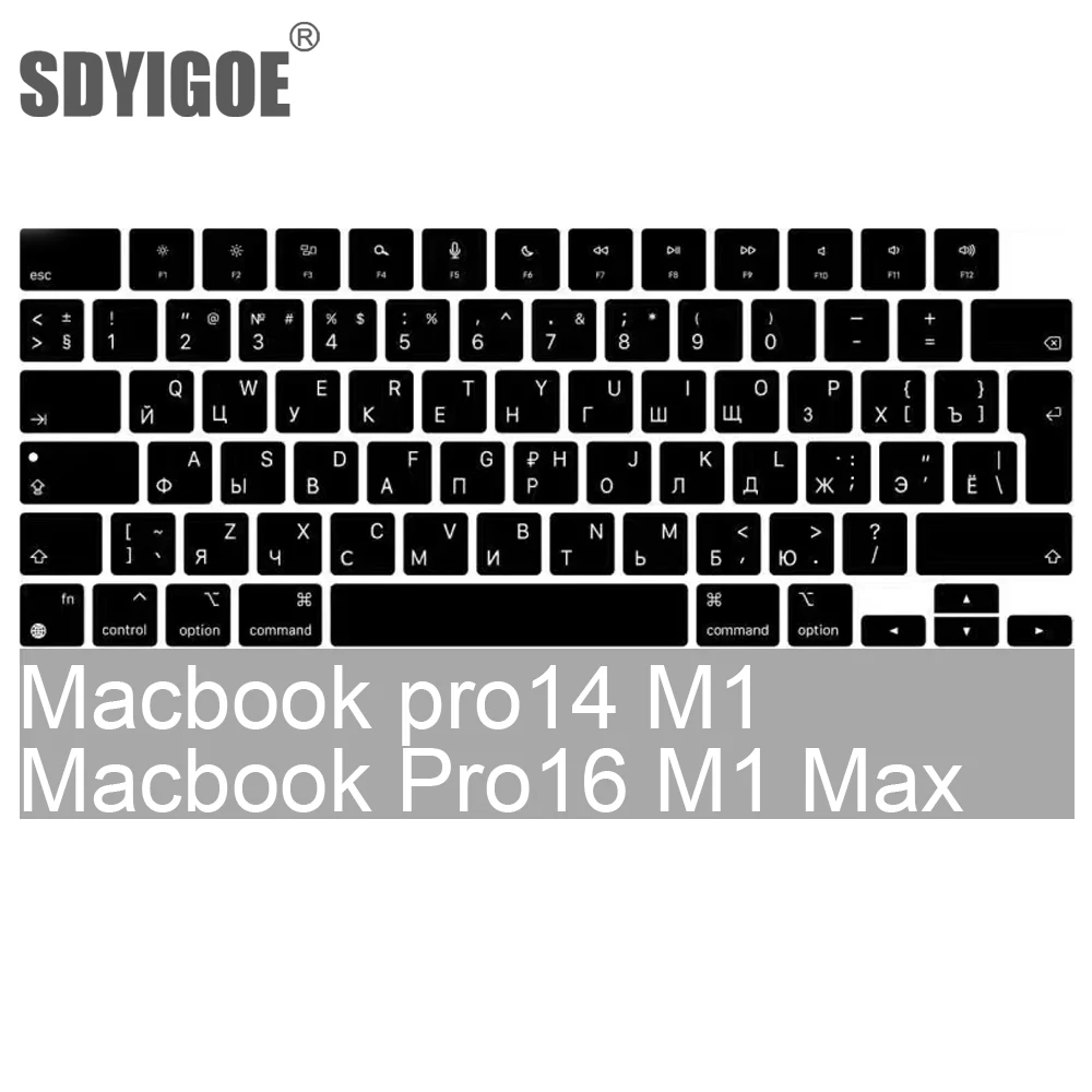 For New MacBook Air M2  A2681 2022 A2442 A2485 Pro14 Keybaord cvoer Russia Chile Korean France Keyboard Protector silicone case