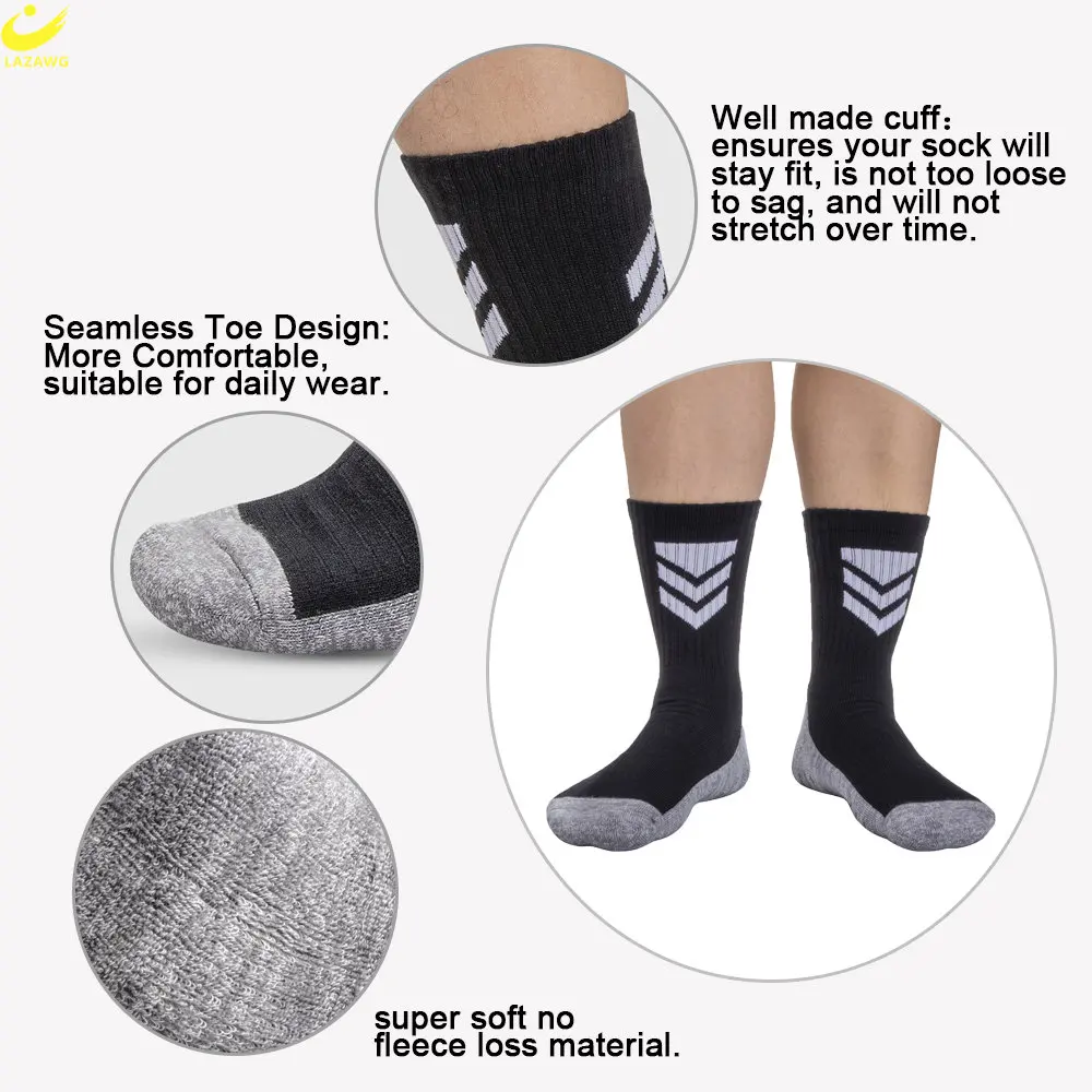 LAZAWG Running Sport Football Socks Sport Custom Socks Sport Running Skiing Sports Socks Men Fits All Non Slip Basketball Sock