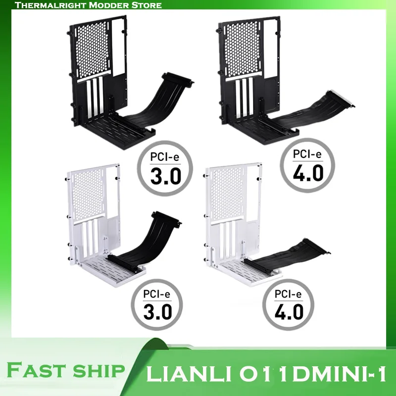

LIAN LI Vertical GPU Bracket For O11D MINI/Air Mini Case, 200MM Riser Cable Support PCI-E 3.0 4.0 Graphics Card Holder Modding