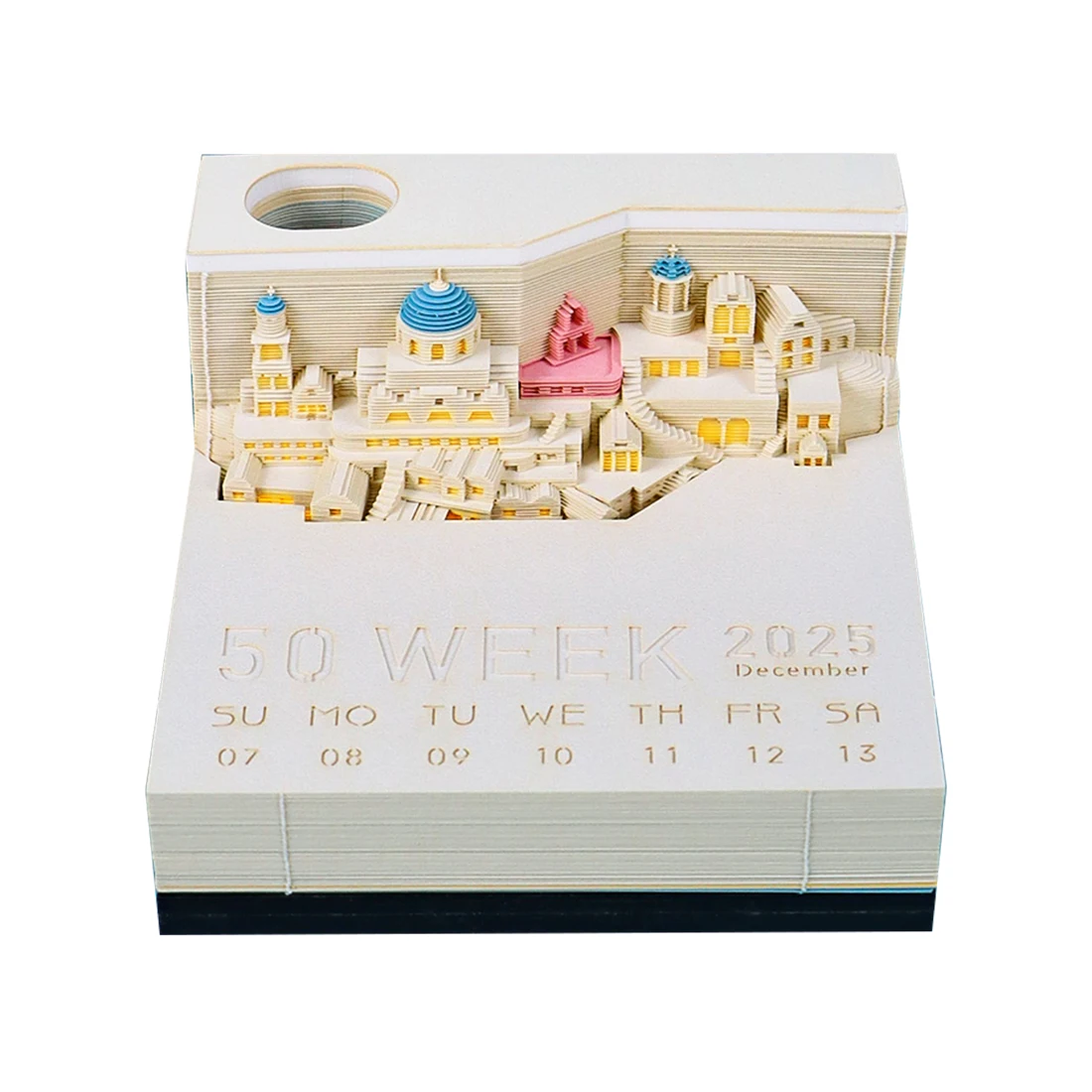 Записная книжка omoshiking Magic Castle 3D 2025, календарь, блокнот для записей, блокнот для записей, бумага для записей на тему Санторини, канцелярские принадлежности, новые подарки