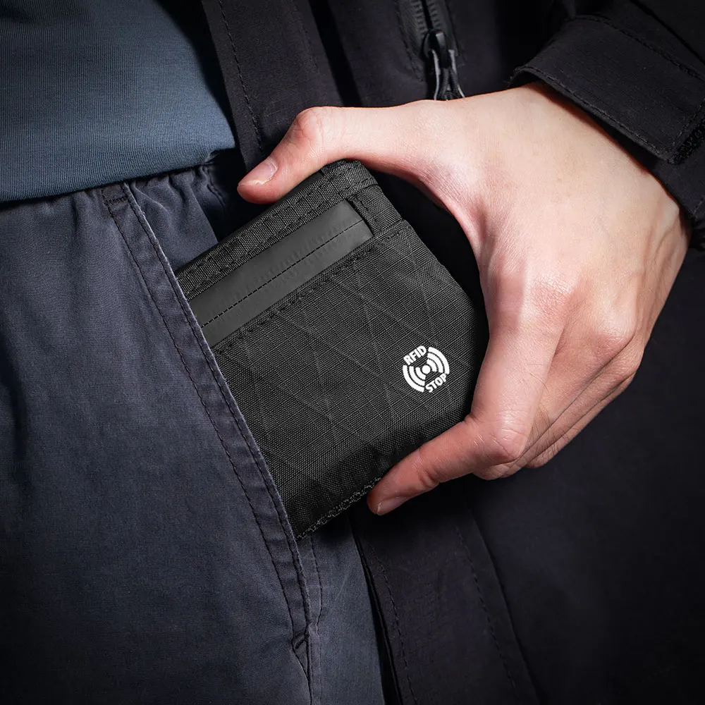 Compact RFID-Blocking Wallet with Zippered Coin Pouch and Card Organizer