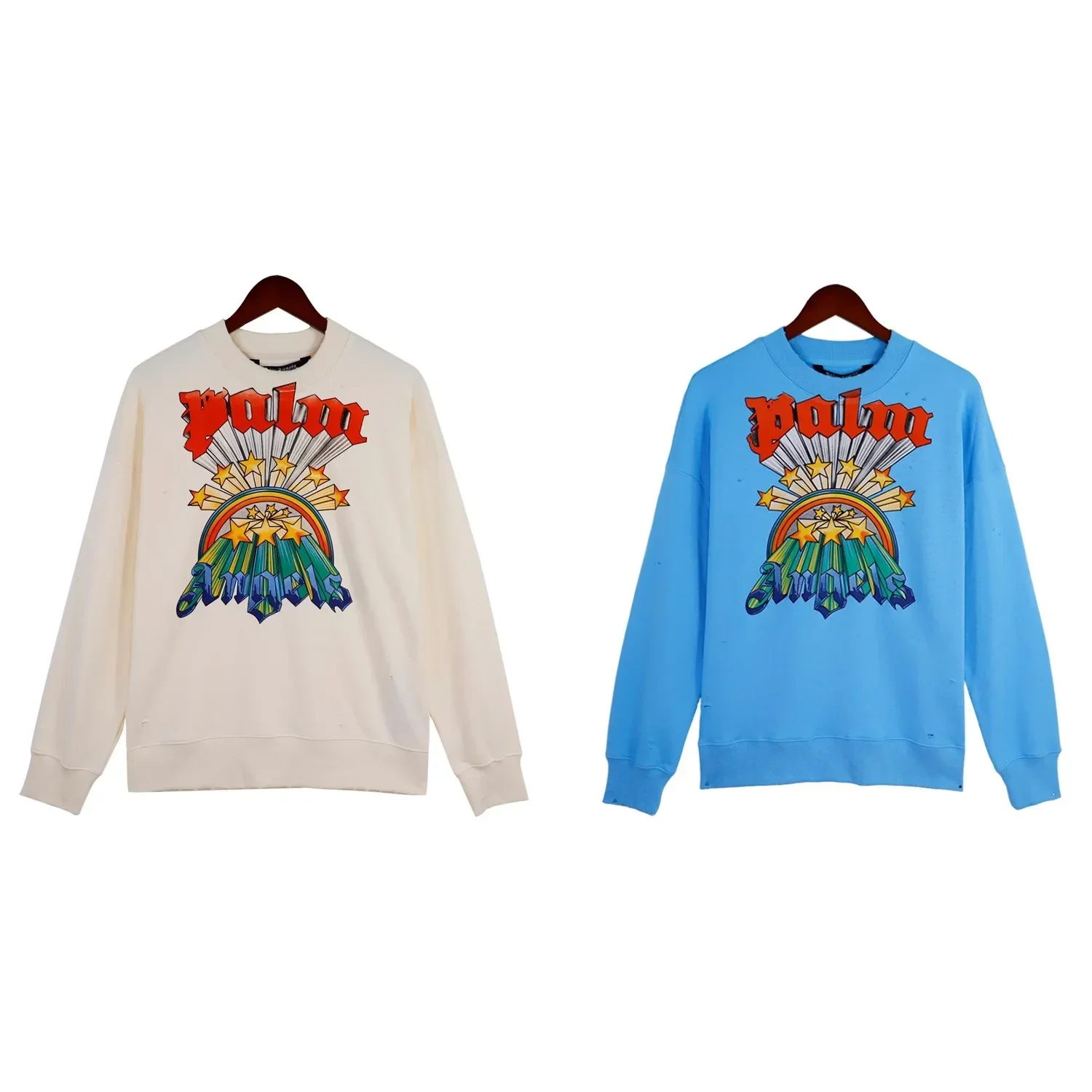 

Angel letter printed high street casual hip hop crewneck hoodie loose