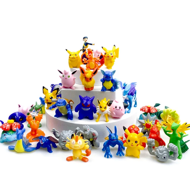 Figurines Pokémon Anime pour enfants, Pikachu véritable, modèle d'action,  jouet mignon, cadeau d'anniversaire, grande